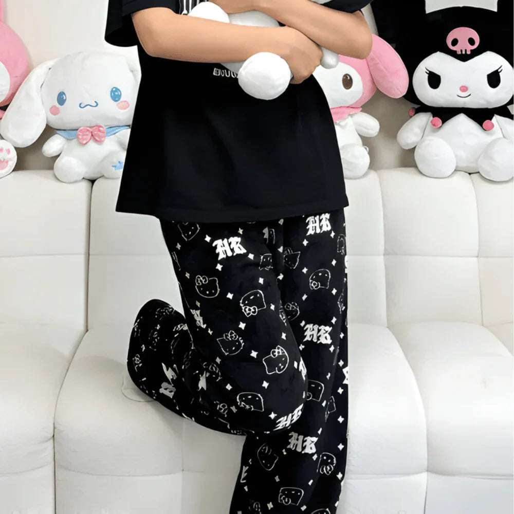 Hello Kitty Dark HK Monogram Pajama Pants