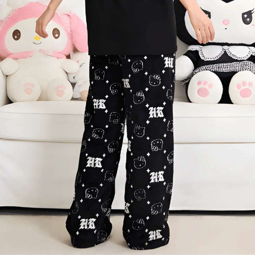 Hello Kitty Dark HK Monogram Pajama Pants
