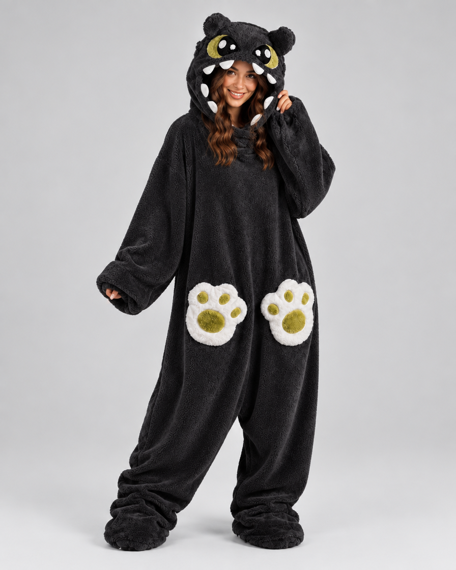 Nightscale Dragon onesie - 3/4 angle full body